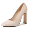 Robe chaussures 35-46 tête carrée 10cm talon haut femmes bloc cuir verni rouge mariée mariage