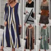 Casual Dresses Women Spring Fall Dress Colorblock Patchwork Shiny Sequin Long Sleeve Loose A-line Mid-calf Length Lady Midi