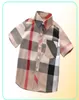 Mode småbarn barn pojke sommar kort ärm pläd skjorta designer knapp skjorta toppar kläder 28 y358s2311970