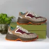 Designer Rhyton Sapatos Casuais Mulheres Mens Sapatilhas Vintage Couro Flat Running Shoe Multicolor Bordado Aumentar Plataforma Treinadores