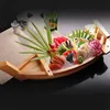 Trä sushi bricka sashimi båt torr isfat sushi tabell japansk kök trä bambuverktyg 240103