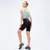 Lu wyrównaj lu yoga sport sportowy tiedaetop damskie ubranie luźne bieganie krótkie suche t-sucha t-shirt fitness na zewnątrz trening sportowy ll cytryna