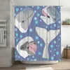 Zasłony prysznicowe B są dla Buluga Whale Curtain 72x72in z haczykami Spersonalizowana ochrona prywatności wzorca