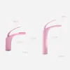 Rubinetti per lavabo bagno Rubinetti per lavabo a cascata tipo aperto in rame rosa / nero Rubinetti miscelatori acqua fredda monocomando Torneira