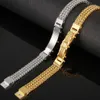 316L rostfritt stål man armband guld pläterad 12mm franco länk kedja armband för män med CZ födelsedagsmycken gåvor pappa 240104