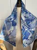 Schals 2024 Ankunft Mode Elegant Blau 18mm Seidenschal 90 cm Quadratischer Schal Twill Wrap Für Frauen Dame Mädchen Geschenk