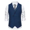 Men's Vests 2024 Autumn Polo Collar Single Breasted Suit Vest Casual Sleeveless Tank Top