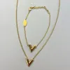 Роскошный бренд кулон ожерелье дизайнерский браслет модные буквы золотые украшения наручные цепи для женщин мода TikTok имеет ожерелья свадебные праздничные подарки