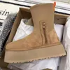 Trendige Damenschuhe mit dicken Sohlen, Mini-Schneestiefel, warme Plüschstiefel aus Schaffell, weiche und bequeme wasserdichte Stiefel, schönes Geschenk