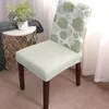 Chair Covers Green Geometric Texture Cover Set Kitchen Stretch Spandex Seat Slipcover Home Decor Dining Room