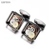 Square Steampunk Gear Cufflinks Lepton Watch Mechanism Cuff links for men Business wedding cufflinks Relojes gemelos 240104