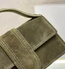 Kvällspåsar Lyxig mocka Crossbody Flap Bag Olive Women Flat Top Handle Small Tote Purse Ladies Girls Party