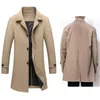 Men's Trench Coats Spring Autumn Business Casual Men Coat Non Iron Medium Length Windbreaker Male Jackets Thin Outwear