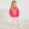 Little Maven Vestiti per adolescenti Vestiti per neonate Felpa con cappuccio in cotone rosa Imposta vestiti casual autunnali per ragazze per bambini 2-7 anni 240104