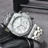 AP0759 Zes steken Alle wijzerplaatwerk Saffierglas AP Horloges Heren Heren ap Horloges Volledig Functioneel Quartz Horloge Hot Luxe Merk Chronograaf Klok Horlogeband Mode