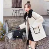 Women's Trench Coats Fur Collar Spliced Quilted Coat Women Parka 2024 Winter Clothes Elegant Sweet Casual Loose Cotton Padded Jacket