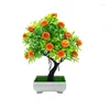 Kwiaty dekoracyjne sztuczne rośliny małe czerwone pomarańczowe drzewo owocowe bonsai fałszywe ozdoby z biurka doniczkowego domowe dekoracja ogrodu