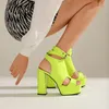 Sandals Sexy Open Toe High Platform Women Heels Ankle Cross Strap Gold Green Rose Red Nightclub Lady Party Fetish Shoes