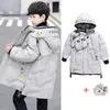 Enfants parka enfants hiver vers le bas coton veste combinaison de neige vêtements grand garçon manteau chaud épaissir vêtements d'extérieur vêtements pour tout-petits gants 240103