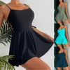 Damen-Bademode, Damen-Badeanzug mit ausgehöhltem Rücken, Spaghettiträger, Boho-Bikinihose für Damen