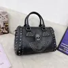 Diinovivo bolsos de lujo con calavera bolso de diseñador para mujer Tote 2023 remache grande Boston Pu cuero bandolera WHDV2215 240104