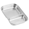 Set di stoviglie Piatto piano in acciaio inossidabile Piatto gratinato Contenitore per snack separato Piatti da cucina Divisi per immersione