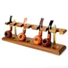 Ru Muxiang Wooden Tobacco Pipe Stand For 7 pieces Tobacco Smoking Pipes Handmade from Solid Wood Wood color Pipe Ornament 240104