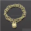 Charm armband vita guld armband söt par armband charm anpassad manschett rostfritt stål kedja smycken feng shui vänskap band desi dhq6u