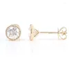 Kolczyki stadninowe 14K Gold Rose Cut Moissanite for Women Certified D Color VVS Ear Studs Pass Diamond Ins Design