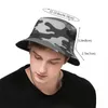 Berets cinza militar camuflagem padrão balde chapéus panamá para criança bob ao ar livre hip hop pescador chapéu verão pesca unisex boné