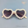 INS Girls flowers sunglasses kids love hearts frame Uv 400 beach eyewear kid's sunblock children princess adumbral S0372