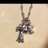 Jewelry Designer Necklace Double Layer Cross CH Necklace Women's American Light Luxury Design High Sense Men's Long Sweater Chain Chromees Necklace hearts Necklace