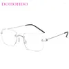 サングラスDohohdo 2024 Vintage Metal Anti Blue Ray Glasses Men Pochromic for Women Square Frame Eyewear Glare UV400