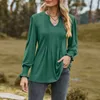 Women's Blouses Women Solid Long Sleeve Blouse Puff V-Neck Loose Tunic Spring Vintage Temperament Shirts Elegant Business Undershirts