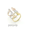 Rings for Women Jewelry Double t Shell Between the Diamond Ring Couple Foreign Trade Models Smile Set 1U9V 1U9V 00V8 QJRV