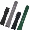 20 mm 22 mm zakrzywiony silikonowy pasek zegarkowy dla Rolex Citizen Green Water Ghost Orange Sudder Men Watch Band