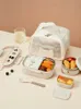 WORTHBUY Leuke DIY Lunchbox Draagbare thermische Bento Box met geïsoleerde lunchtas 18/8 roestvrijstalen kindervoedselcontainerdoos 240103