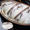 Top Oriental Horse Tableware Bowl and Plates Set Ceramic Household Light Luxury Dishes and Bowls of Bone China Chopsticks Gift European Style Bowl