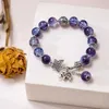 Nueva pulsera de elefante de mariposa coreana, pulsera de cuentas de cristal colorida bohemia, cuerda ajustable, joyería de moda para mujer, Pulceras