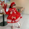 Robe de princesse Lolita en peluche pour filles, haut de gamme, robe de Banquet exquise pour enfants, hiver