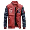 Men's Embroidered Baseball Jacket Leather Casual Jacket Slim Wave Fleece Stand-up Collar Leather Jacket 240103