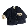 Giacca invernale per bambini coreani Piumino in cotone Parka Cappotto in cotone con stampa gatto carino per bambina Cappotto in cotone spesso per bambini Cappotto in cotone caldo 240103