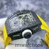 Lyxklockor Richardmiler Mens Mechanical Watch Chronograph Richardmiler RM1102 Shanghai Limited Edition Black Ntpt Material Timing Två plats Automatisk mecha