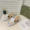 Designer Sandals Fashion Women's Slippers Leather Thick Heels 35-42 Luxury and High Quality High Heels