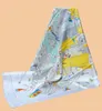 Scarves HuaJun 2 Store Plain Simple Silk Square Scarf Twill Printed Handcurled Edge With Border Line2265012