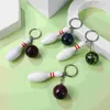 8 Pcs Keychain Men Bowling Accessories Key Rings Keychains Holder Pendant Creative Ring 240104
