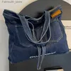 أكياس مسائية كبيرة الدنيم حقيبة حمل للسيدات الكلاسيكية متعددة الجيب السيدات جان أكياس الكتف الكتف الأصلية أنثى الأزرق drstring الحقائب Q240104