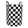 Sacs à linge Panier à carreaux noir et blanc Pliable Grand bac de rangement pour vêtements Panier pour bébé en damier géométrique