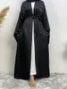 Vêtements ethniques Dernières Abaya Satin Kimono Femme musulmane Robes Turquie Kaftan Islam Manches longues Dubaï Modestie Robe Marocaine Caftan