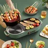 Decorative Figurines 220V Electric Smokeless Barbecue And Pot Home Multi-function Cooker Bbq Grill Griddle Partey Supply 1600W